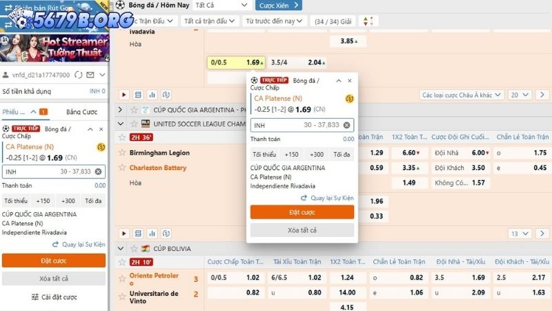 Một số Kèo Châu Á 5679 thịnh hành